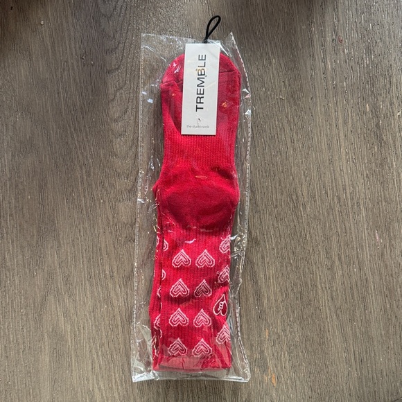 TREMBLE Red Heart Pattern Socks - Picture 1 of 6